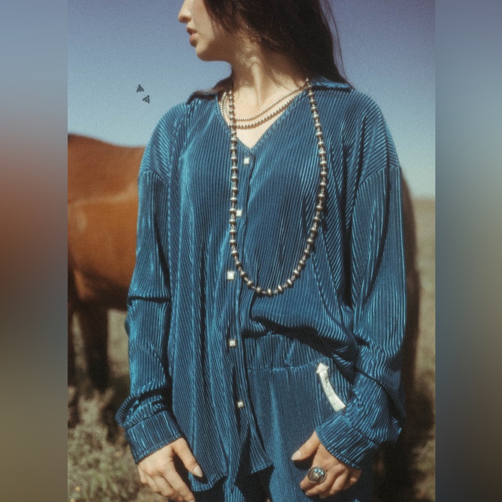 Elegant Blue Women's Top